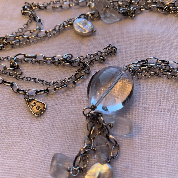 Silpada 925 Sterling Silver Crystal Long Tassel Necklace - Picture 9 of 9